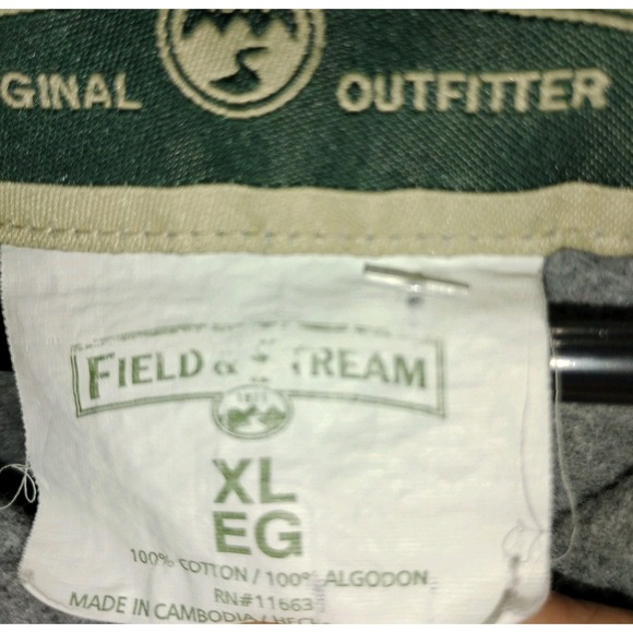 Vtg Shirt Field & Stream Mens XL Flannel Gray Lng Sleeve Heavyweight 100% Cotton - Picture 6 of 7